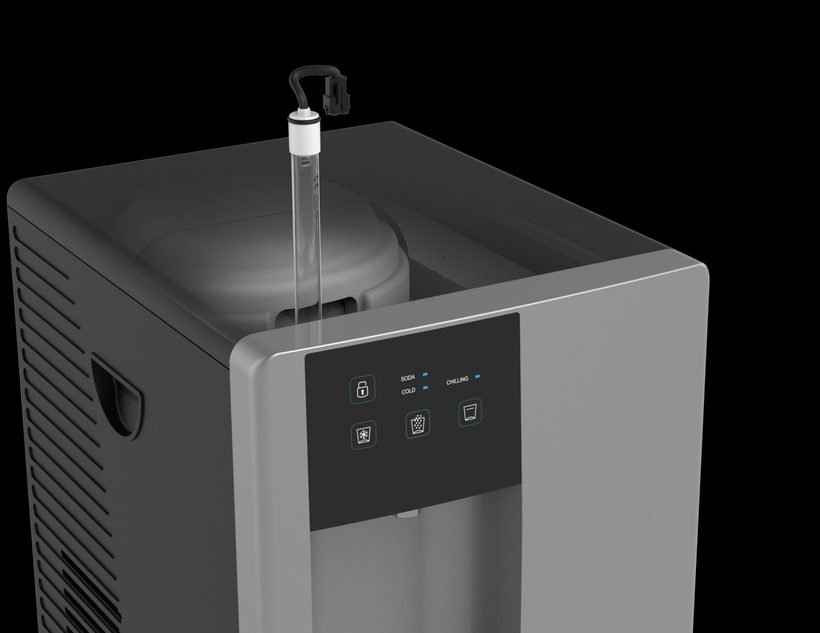 Lampe UV remplaçable insérée dans la fontaine